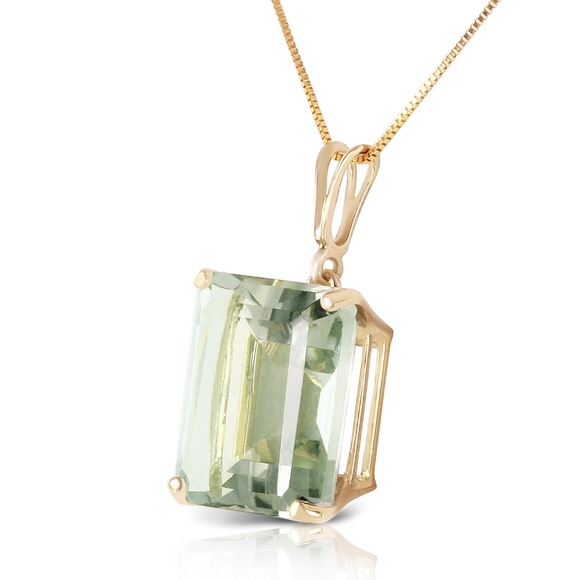 Galaxy Gold Products Jewelry - GOLD NECKLACE WITH OCTAGON GREEN AMETHYST